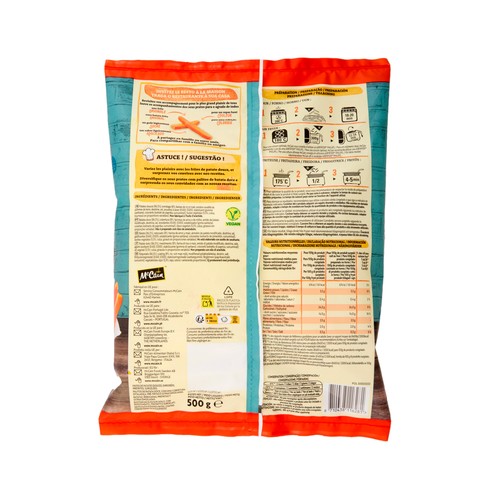 McCAIN Palitos de batata dulce, prefritos y ultracongelados McCAIN Sweet 500 g.