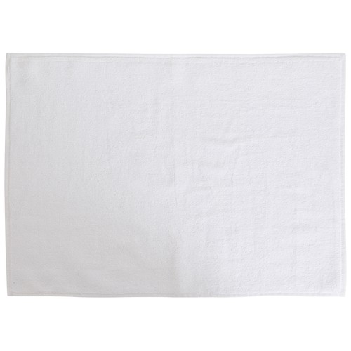 Alfombra de baño rizo 100% algodón color blanco, 700g/m², 50x70 cm. ACTUEL.