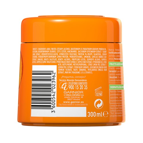 FRUCTIS Adiós daños de Garnier Mascarilla capilar fortificante para cabellos dañados 300 ml.