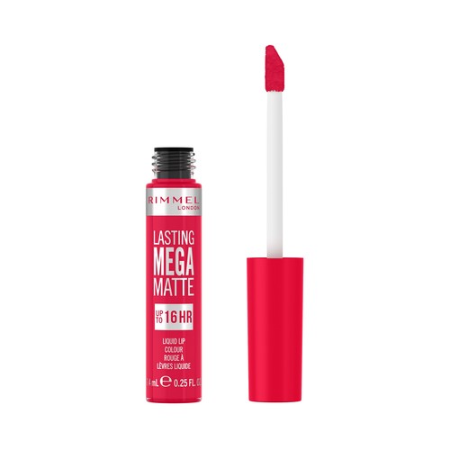 RIMMEL Lasting mega matte  tono 910 fuchsia flush Pintalabios líquido de larga duración (16 horas) con acabado mate.