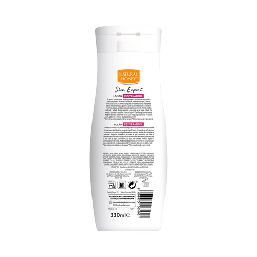 NATURAL HONEY Skin expert resveratrol Loción corporal nutritiva y revitalizante, para pieles maduras 330 ml.