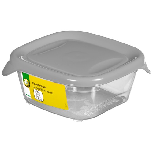 Recipiente hermético cuadrado de plástico, 0,25 litros, PRODUCTO ECONÓMICO ALCAMPO.