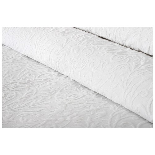 Colcha jacquard c/puntilla 90cm180x260 blanco. LUMATEX.