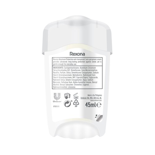 REXONA Desodorante en stick para mujer, con protección continua contra el olor REXONA Confidence 45 ml.