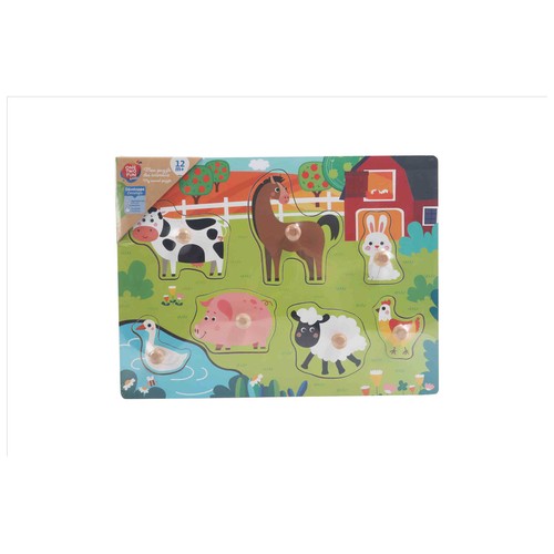 Encajable Puzzle Madera Animales Zoo/Granja/Marinos ONE TWO FUN ALCAMPO