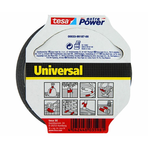 Cinta americana gris, 10m x 50mm, TESA Extra power universal.