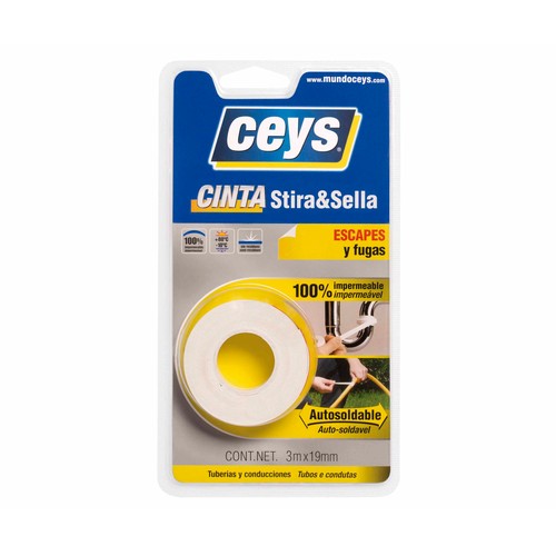 Cinta Selladora, autosoldable, especial escapes y fugas, 3m x 19mm, CEYS Stira&Sella.