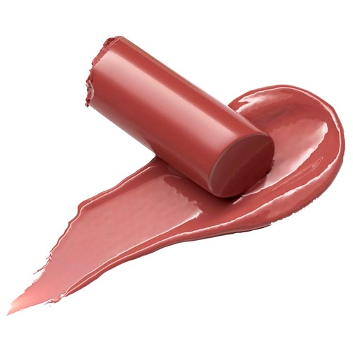 ESSENCE Satin glow tono 01 Whole latte love, nude calido Barra de labios cremosa, acabado luminoso.