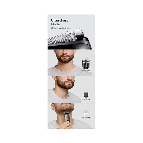 Set de arreglo personal 4 en 1 BRAUN Multigroomer MGKAIO3, cara, barba y cabello, 4 accesorios, 14 longitudes, autonomía 50min.