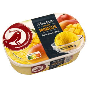 PRODUCTO ALCAMPO Tarrina de sorbete con mango y preparado de trozos de mango PRODUCTO ALCAMPO 1 l.