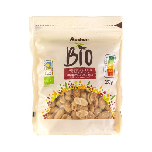 Cacahuetes repelados fritos y salados ALCAMPO ECOLÓGICO 150 g.