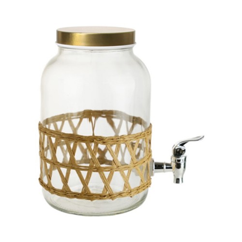 Dispensador agua 3,5 litros con tapa inoxidable color dorado. ACTUEL