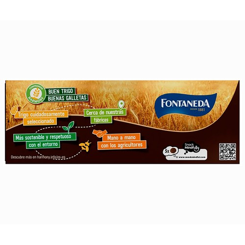 FONTANEDA Digestive Galletas finas de chocolate negro 170 g.