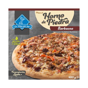 LA NIÑA DEL SUR Pizza barbacoa hecha al horno de piedra LA NIÑA DEL SUR 400 g.
