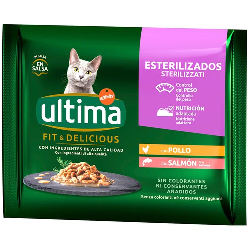 ULTIMA Alimento para gatos esterilizados ULTIMA 4 uds. x 85 g.
