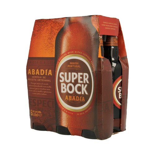 SUPER BOCK  Cerveza portuguesa tipo abadía pack de 6 botellas de 33 centilitros