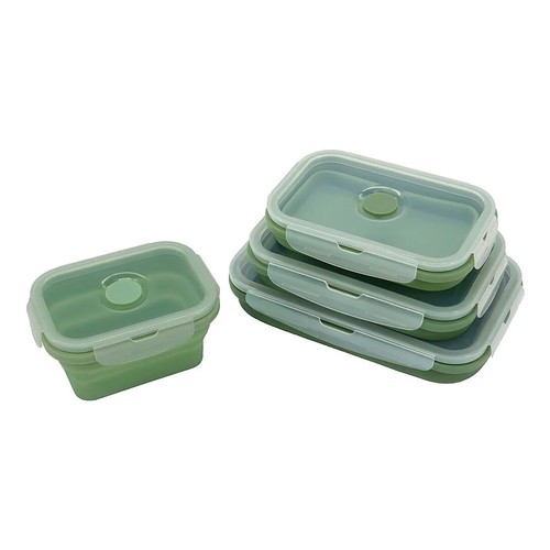 Set de 4 recipientes, color verde, ALCAMPO.