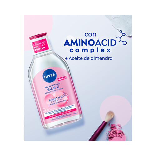 NIVEA Agua micelar desmaquilladora de rostro y ojos, para pieles secas y sensibles NIVEA Micell air 400 ml.