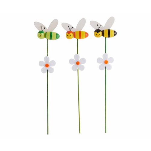 Stick decorativo con forma de abeja para jardín de 26 centímetros, GARDEN STAR ALCAMPO.