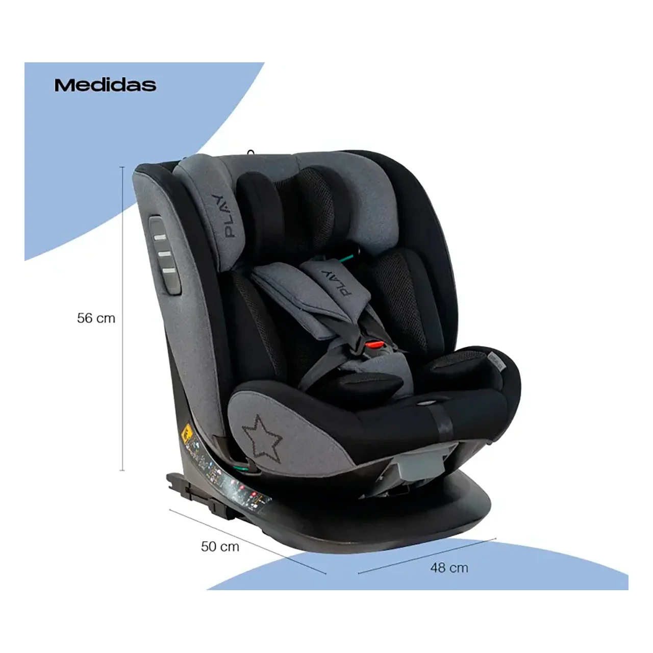Silla auto Leg Estelar I-size (40 a 150 cm), evolutiva, a contra marcha, color carbon