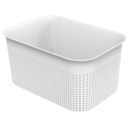 Cesta de ordenación multiúsos fabricada en plástico color blanco, 4,5 litros, ACTUEL.