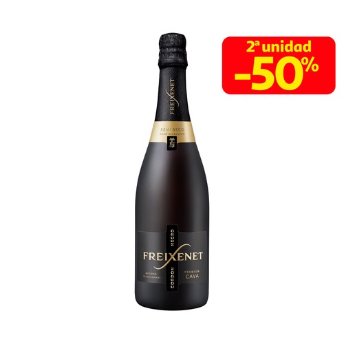 Cava semiseco elaborado según el método tradicional FREIXENET Cordon negro Gran selección botella de 75 cl.