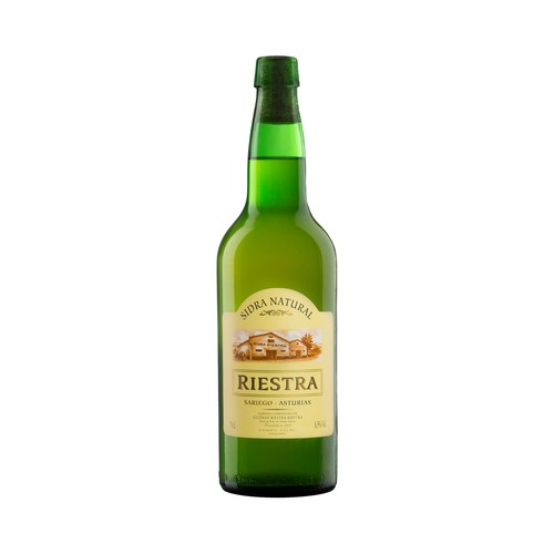 RIESTRA Sidra natural, elaborada con 100% manzana sidrera botella 70 cl.
