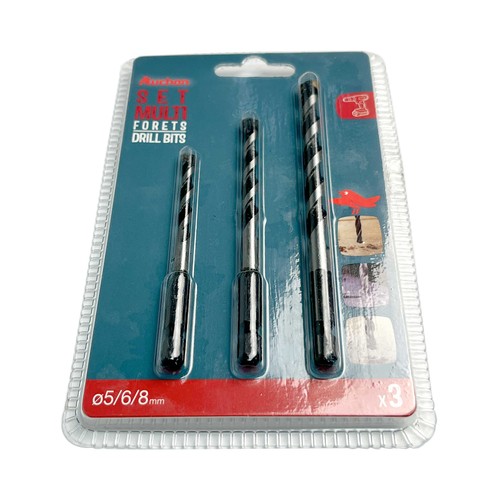 Set 3 puntas para taladro eléctrico de 4-6-8 mm, AUCHAN