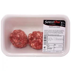 Pelota de carne de cerdo para caldo, elaborada sin gluten y sin lactosa SELECCIONA 250 g.