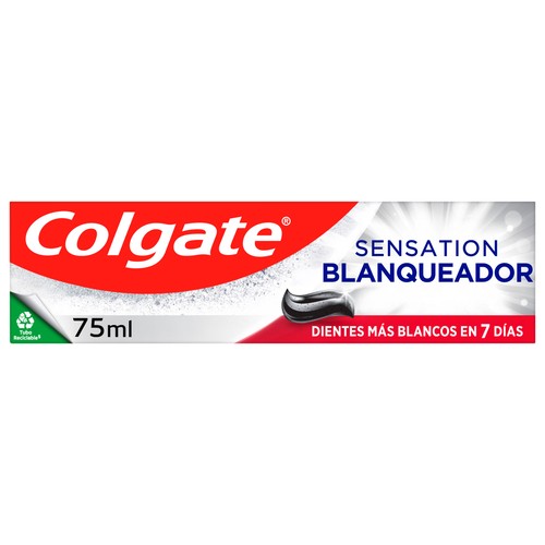 COLGATE Sensation blanqueador Pasta de dientes blanqueadora con bicarbonato y ceniza volcánica 75 ml.
