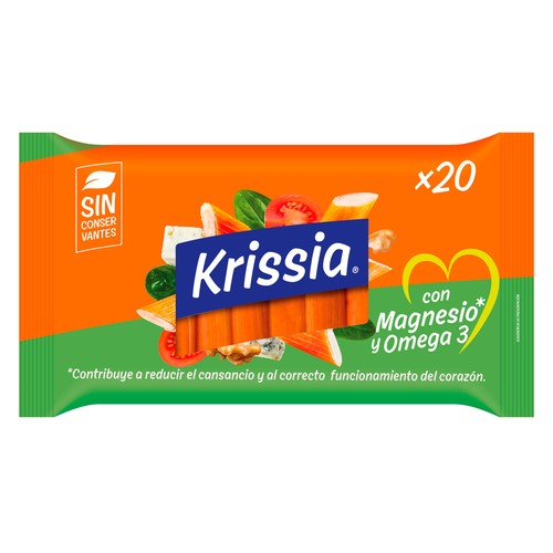 KRISSIA Barritas de surimi con Magnesio y Omega 3. 20 uds. 300 g.