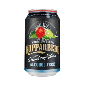 KOPPARBERG Cider sin alcohol con un toque de fresa y lima lata 33 cl.