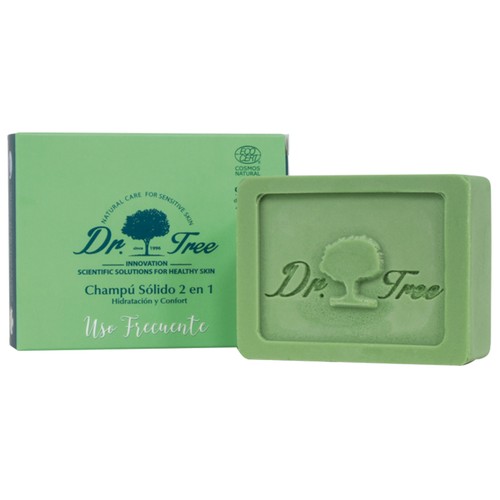DR. TREE Champú y acondicionador de uso frecuente en pastilla, con acción hidratante DR. TREE 75 g.