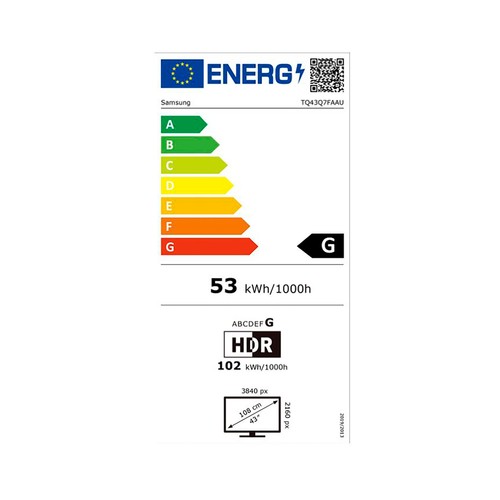 Televisión 109,2cm (43"") QLED SAMSUNG TQ43Q7FAAUXXC, 4K, 3HDMI, 60Hz