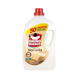 OMINO BIANCO Detergente líquido para lavadora con jabón de Marsella OMINO BIANCO 50 lav
