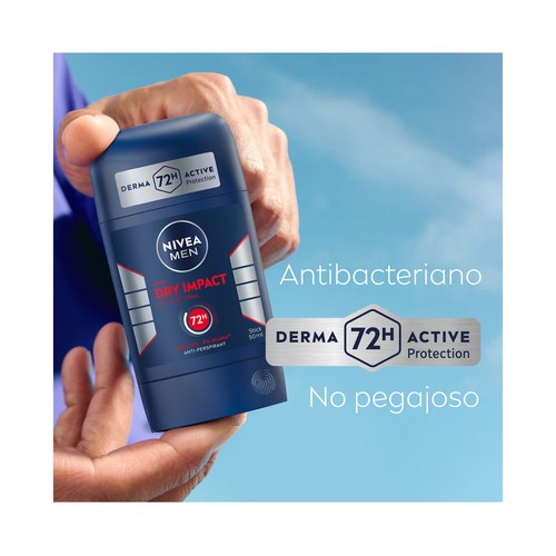 NIVEA Men dry impact Desodorante en stick para hombres, antitranspirante hasta 72 horas 50 ml.