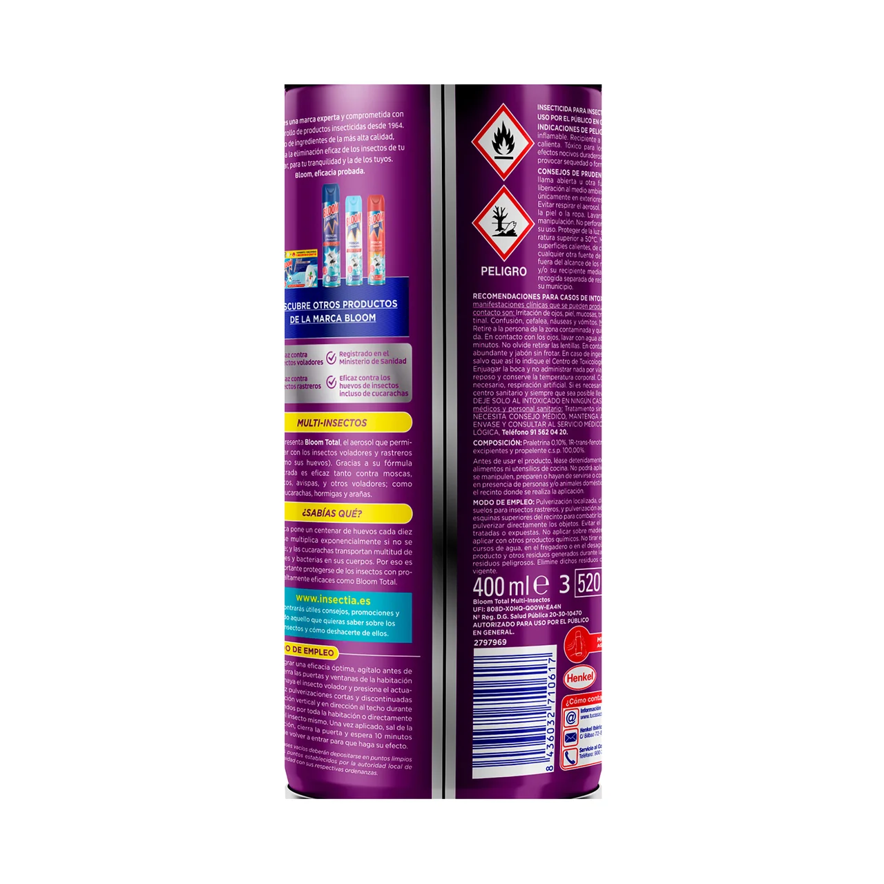 Insecticida aerosol total 400 ml.