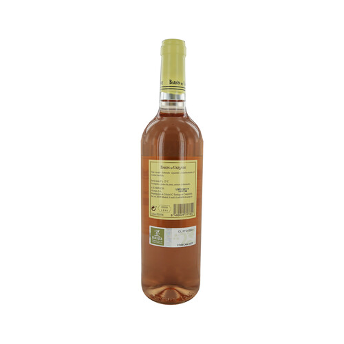 BARON DE URZANDE  Vino rosado con D.O. Rioja calificada BARÓN DE URZANDE botella de 75 cl.