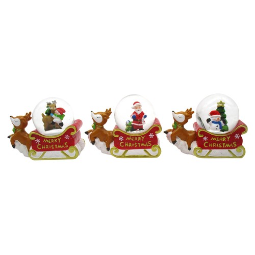 Bola de agua 6,5cm, Trineo/Ciervo/Muñeco/Santa modelos surtidos, ACTUEL