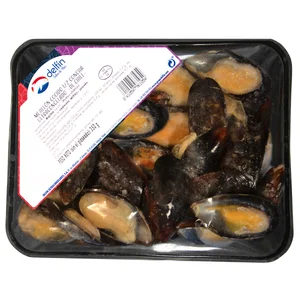DELFÍN Mejillón cocido 1/2 concha, de Chile, ultracongelado DELFÍN 350 g.