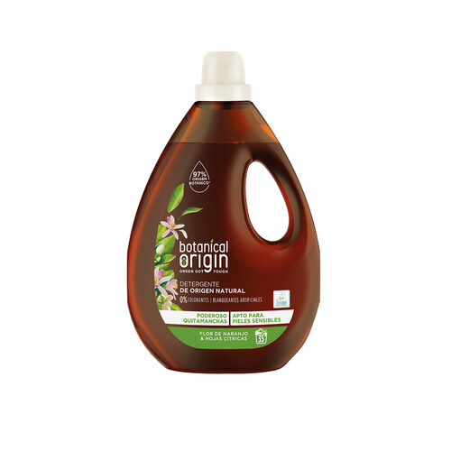 Detergente gel Flor de naranjo & hojas cítricas, apto pieles sensibles, origen natural BOTANICAL ORIGIN 35 lav. 1,575 l.