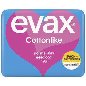Imagen de EVAX Compresas normal con alas EVAX Cottonlike 19 uds.