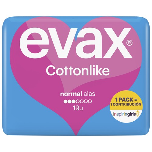 EVAX Compresas normal con alas EVAX Cottonlike 19 uds.