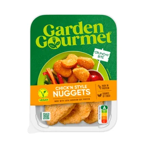 GARDEN GOURMET Nuggets veganos a base de proteína de soja, fritos 200 g.