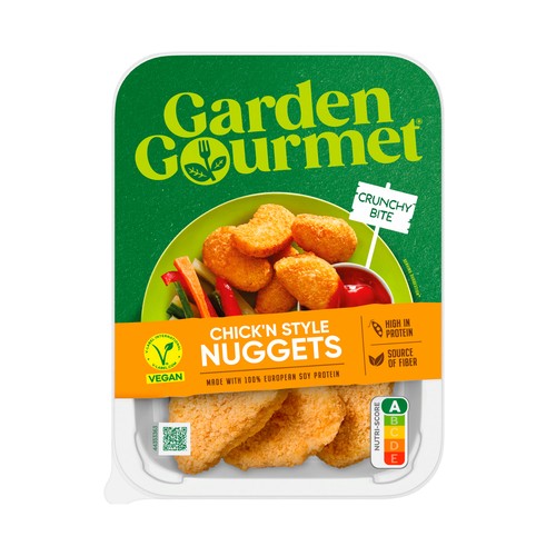 GARDEN GOURMET Nuggets veganos a base de proteína de soja, fritos 200 g.