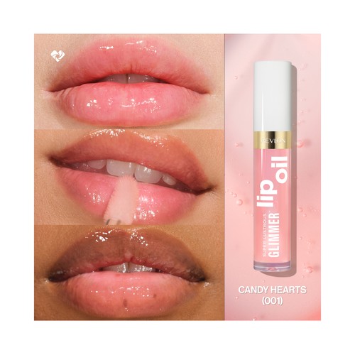 REVLON Super lustrous glimmer tono 001 Candy hearts Aceite labial con efecto hidratante.