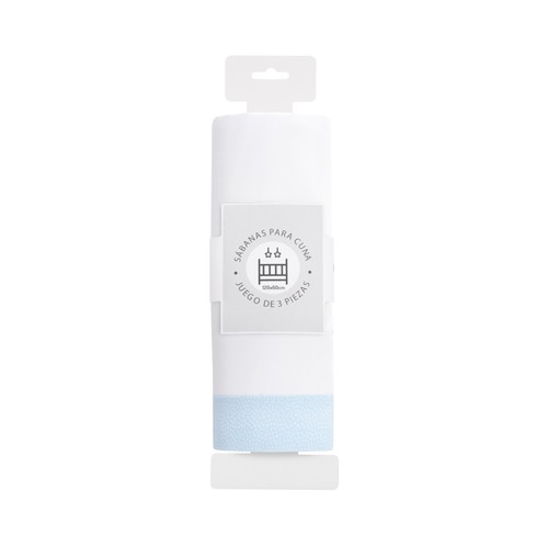 Tríptico para cuna básico azul y blanco INTERBABY