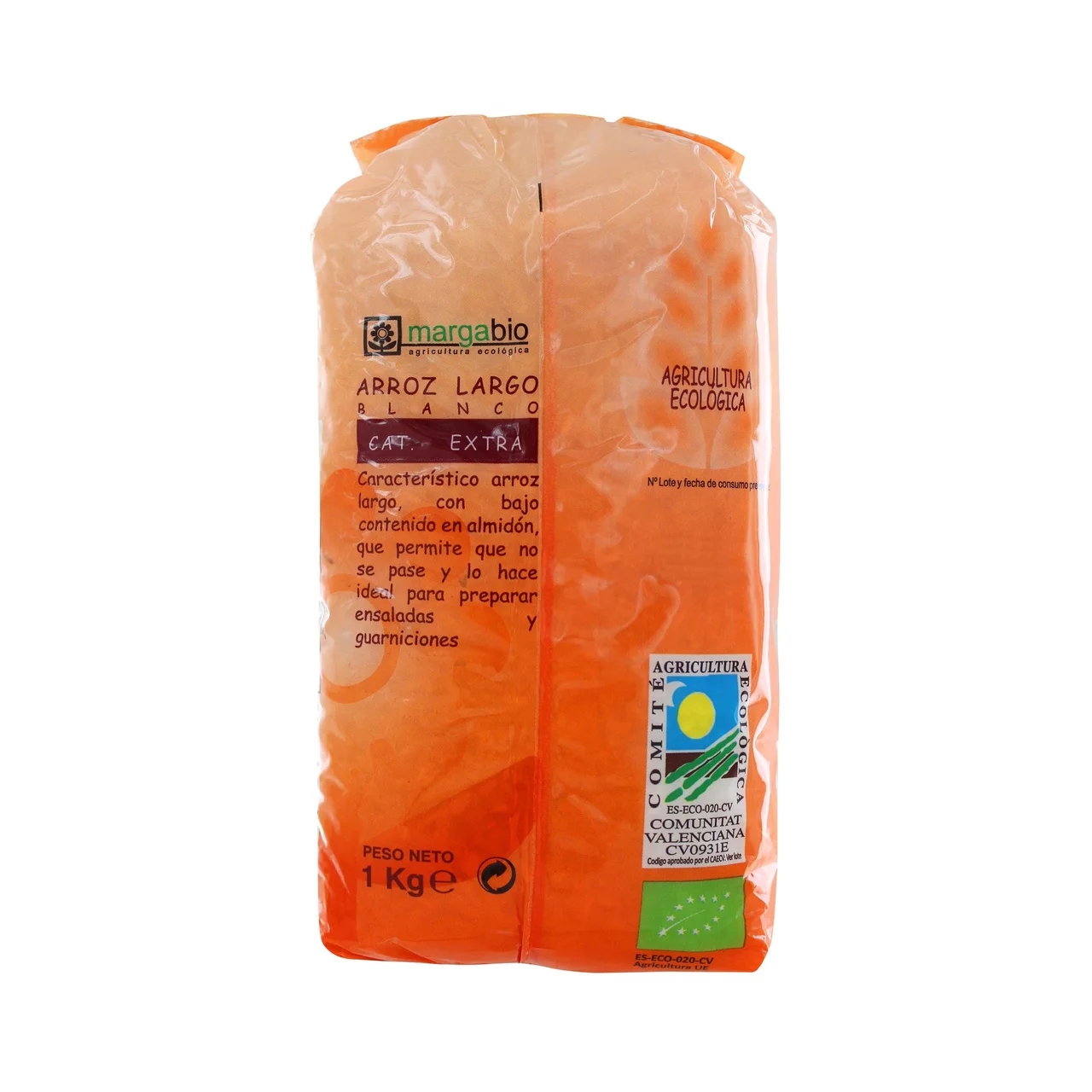 MARGABIO Arroz Largo Blanco ecológico 1 kg.