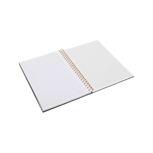 Cuaderno A4 80G 100H Espiral Tapa Tela Horizontal Y Cuadricula. Papel FSC ALCAMPO