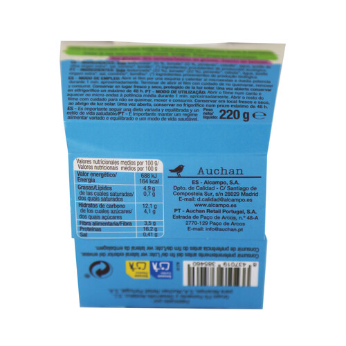ALCAMPO ECOLÓGICO Crema Bio de soja con tomate gama Senior ALCAMPO ECOLÓGICO 220 gr.